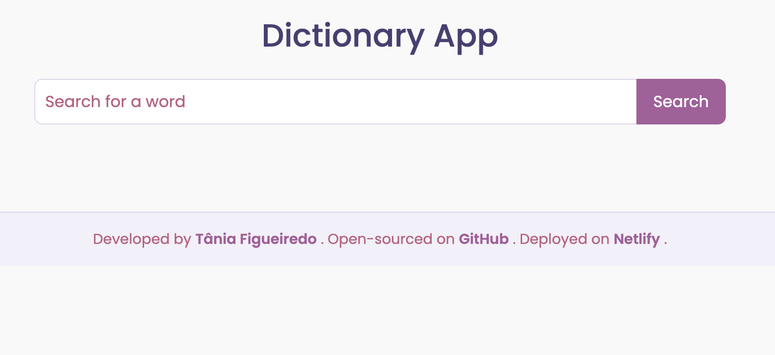 React Dictionary App screenshot