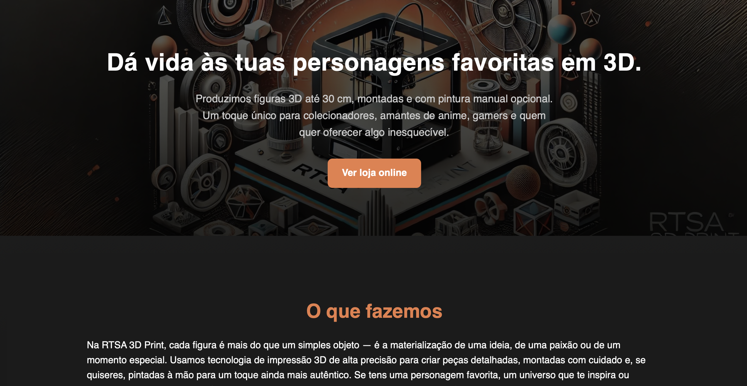 RTSA landing page screenshot
